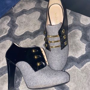 Grey/black bootie with gold bullets